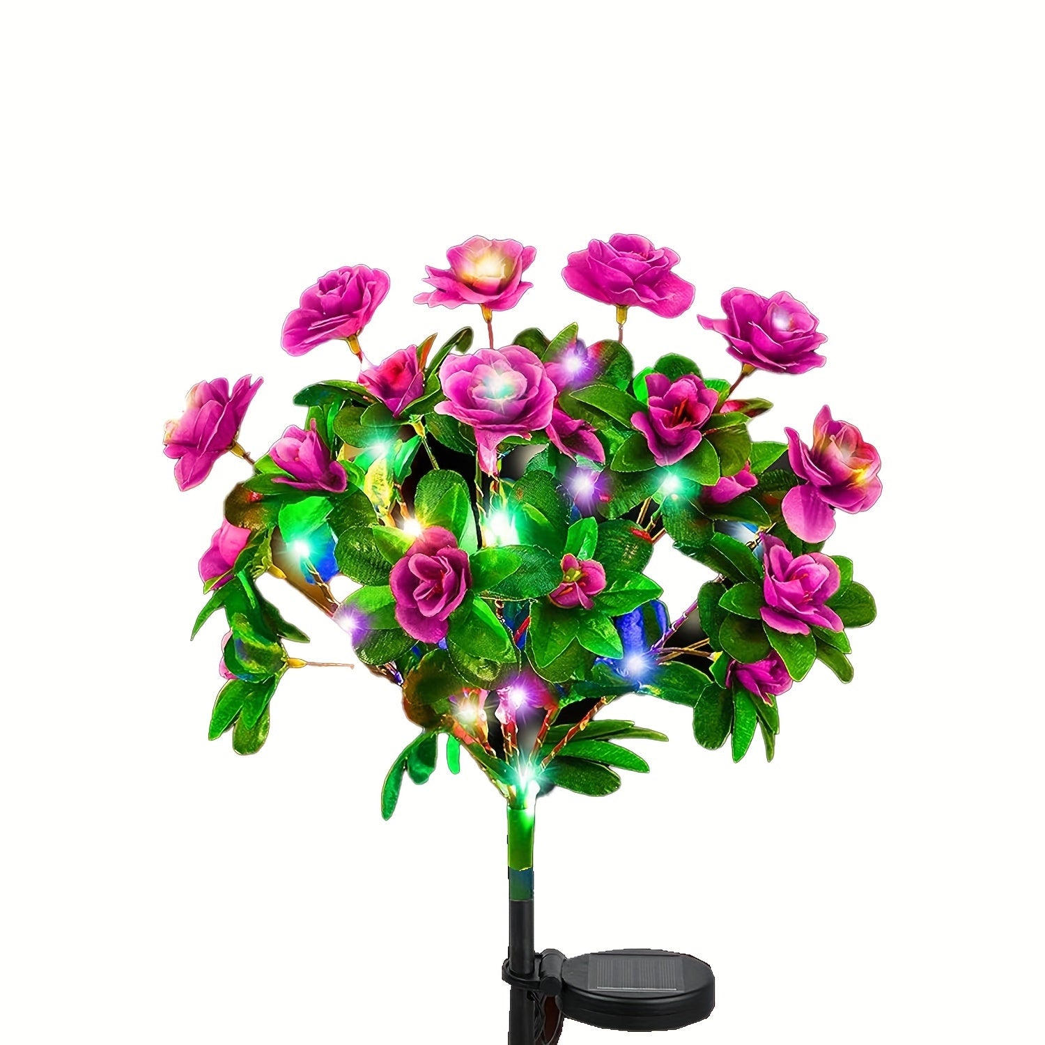 Solar Garden Lights with Magnified Hydrangea and Azalea Flowers for Outdoor Yard Lawn Path
