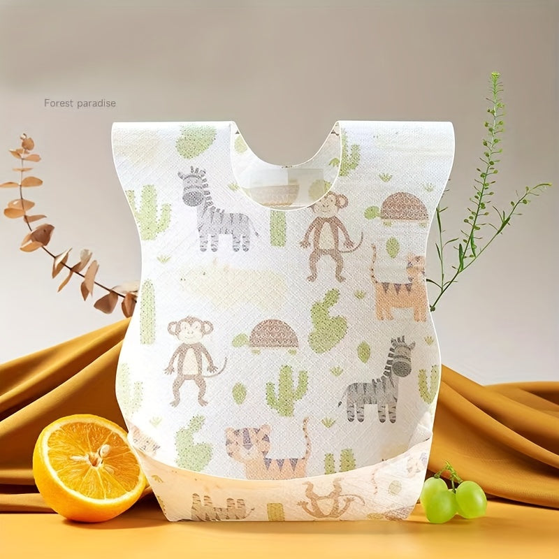 Set of 10 Waterproof Baby Bibs Single-Use Feeding Bibs for Infants