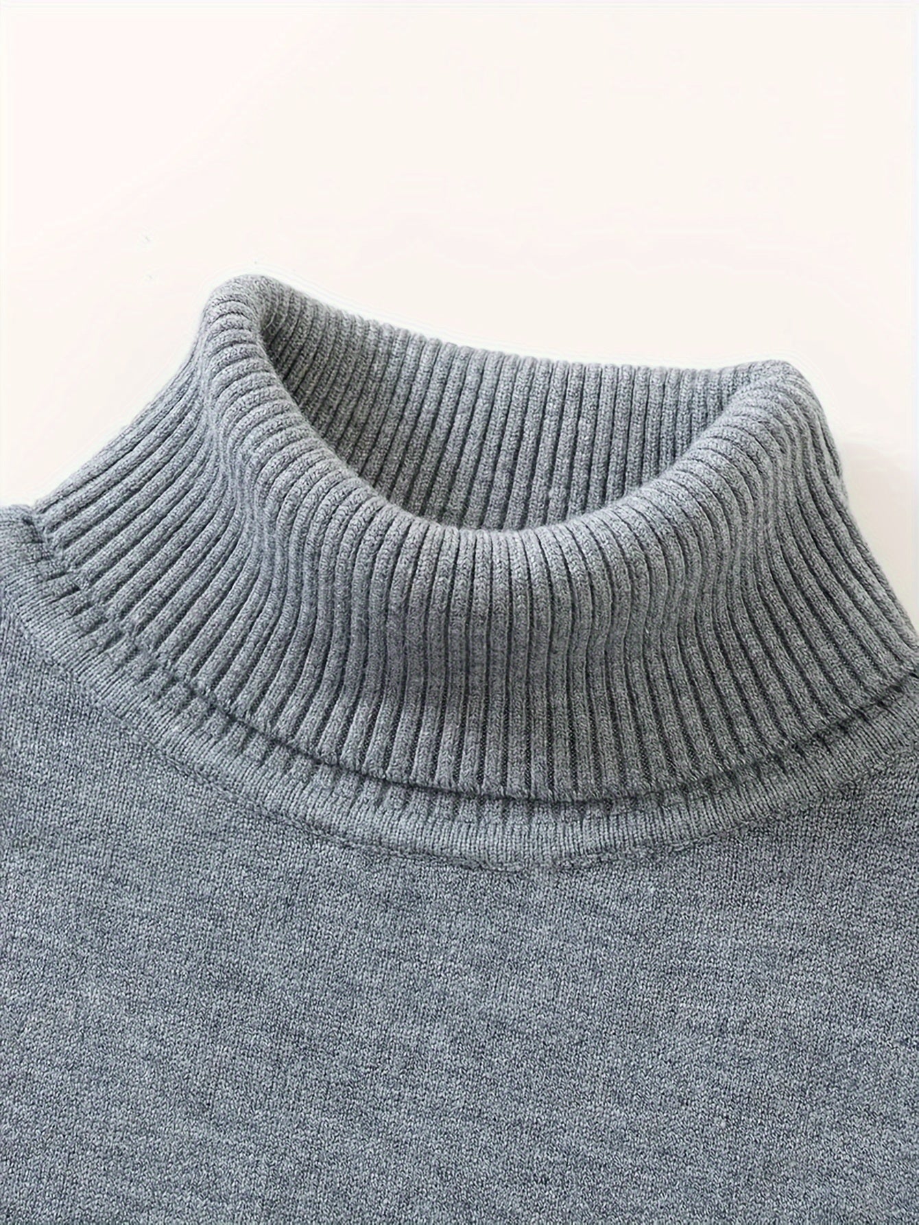 Men's Solid Color Turtleneck Sweater Knit Pullover Fall Winter Warm Casual