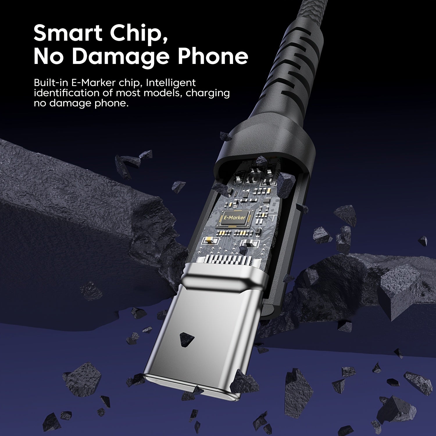 PD100W Max Type C dan Type C kabeli Samsung, Honor, Xiaomi va iPhone 15/15Plus/15Pro/15 Pro Max, 16/16Plus/16 Pro/16Pro Max uchun tez zaryadlash.