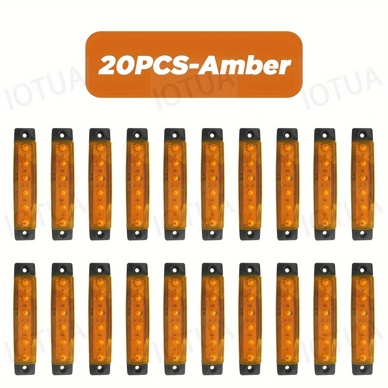 Yuk mashinalari va avtobuslar uchun 20 ta LED yon tomon belgilovchi lampalar, ko‘p rangli, 9.65cm