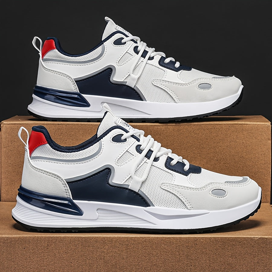 Men's Breathable Mesh Running Sneakers with PU Sole and Fabric Insole