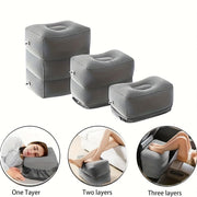 Inflatable Airplane Foot Rest Pillow Travel Support Adjustable Height Portable Comfort