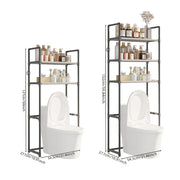 Multi-Purpose Bathroom Laundry Storage Rack Over Toilet 2 Tiers Plastic Metal