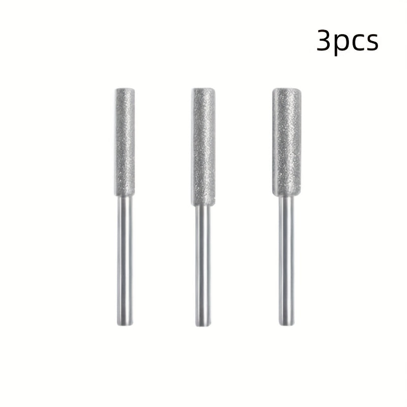 3-Piece Metal Emery Grinding Head Set for Chainsaw Chain Sharpening Electric File Tool