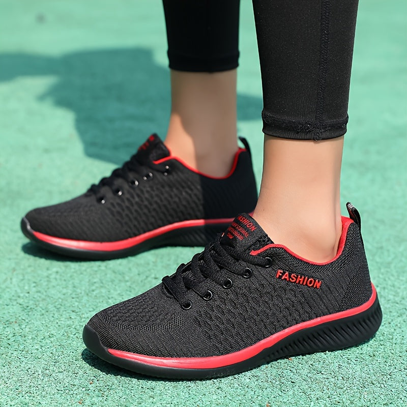 Women's Breathable Lace-Up Casual Sneakers with Soft Sole and Platform