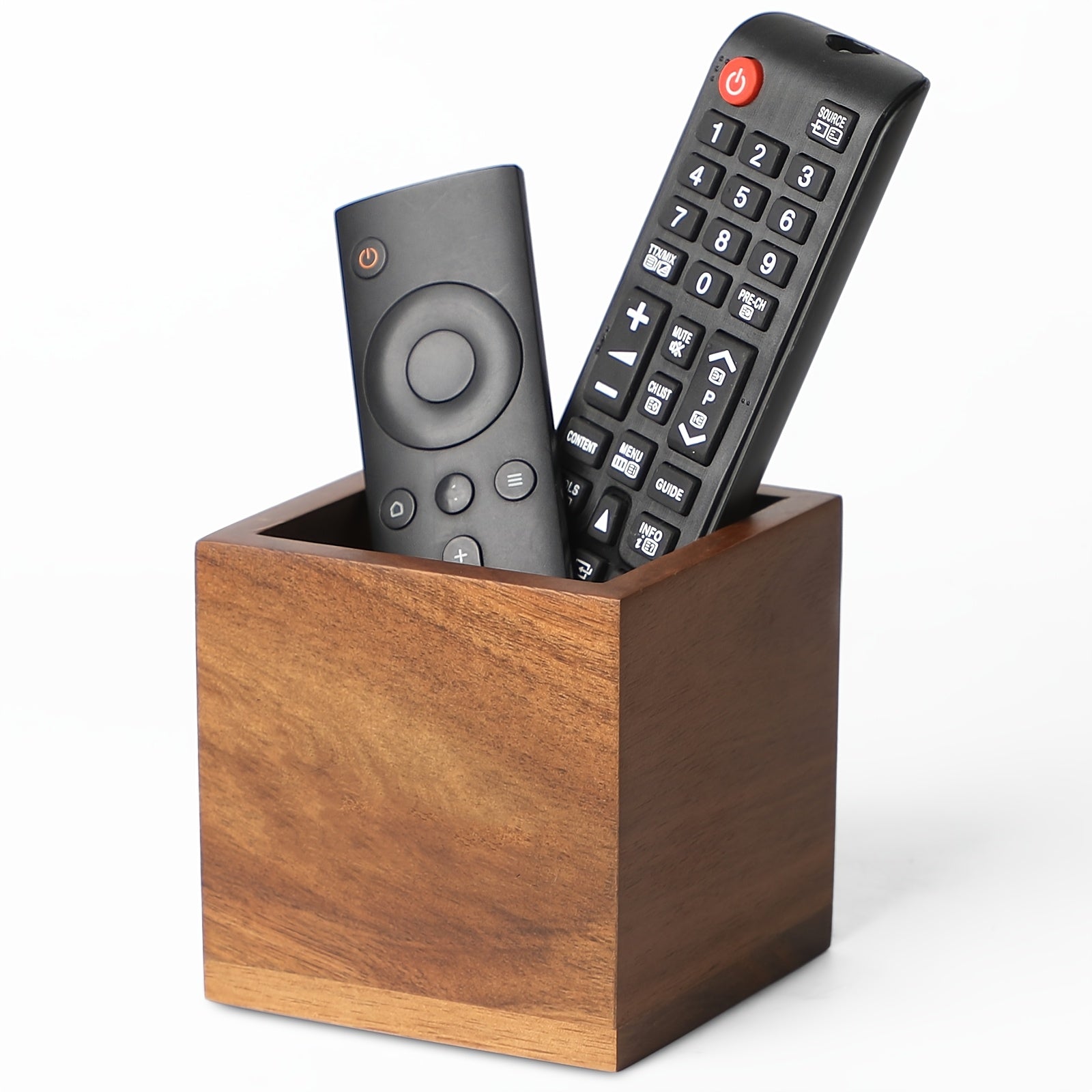 Acacia yog'ochli masofadan boshqarish uchun tashkilotchi, vintage fermachilik stol uchun 2-3 ta masofadan boshqarish uchun mo'ljallangan.