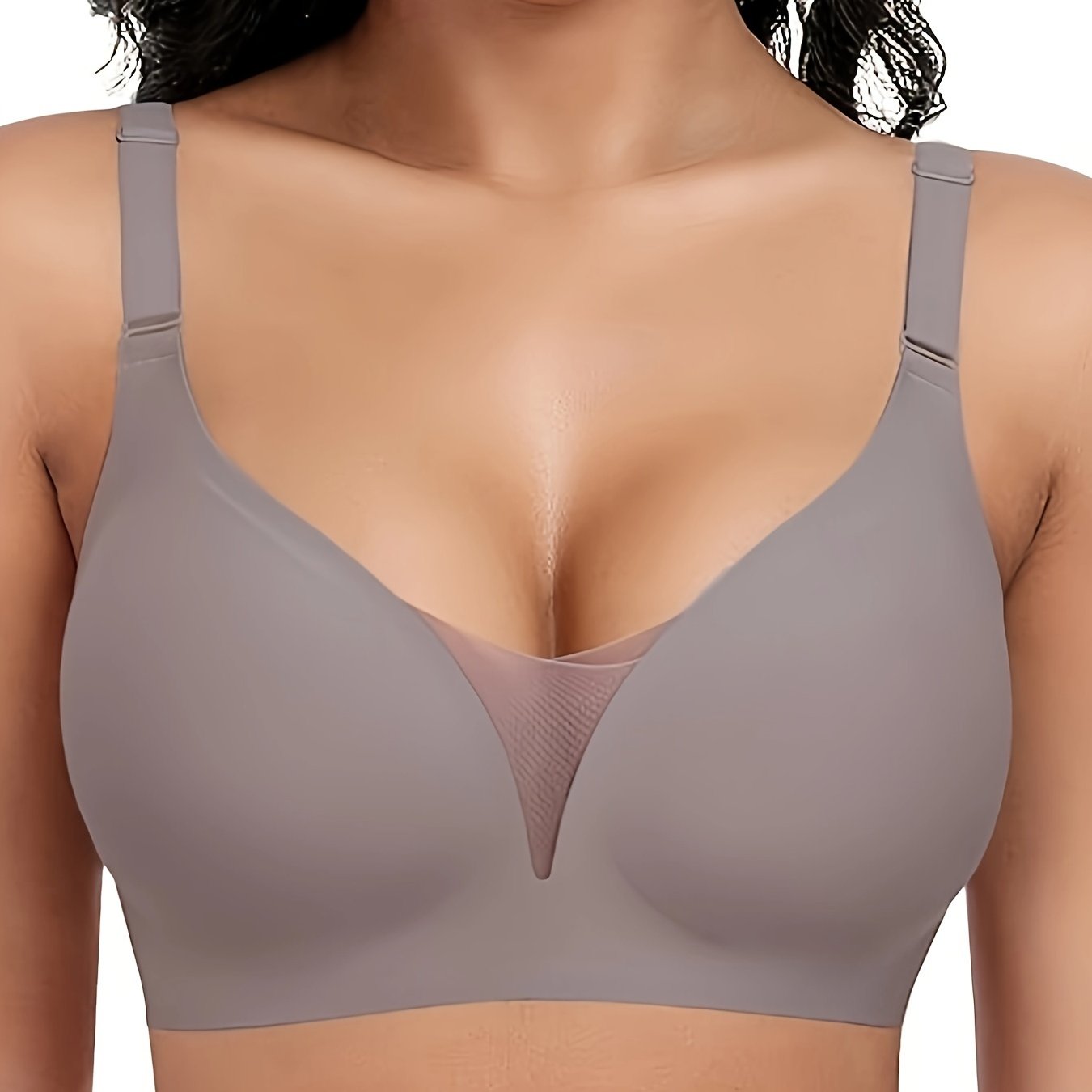 Wireless Seamless Push-Up Bra with Anti-Sagging Mesh for Comfort and Support