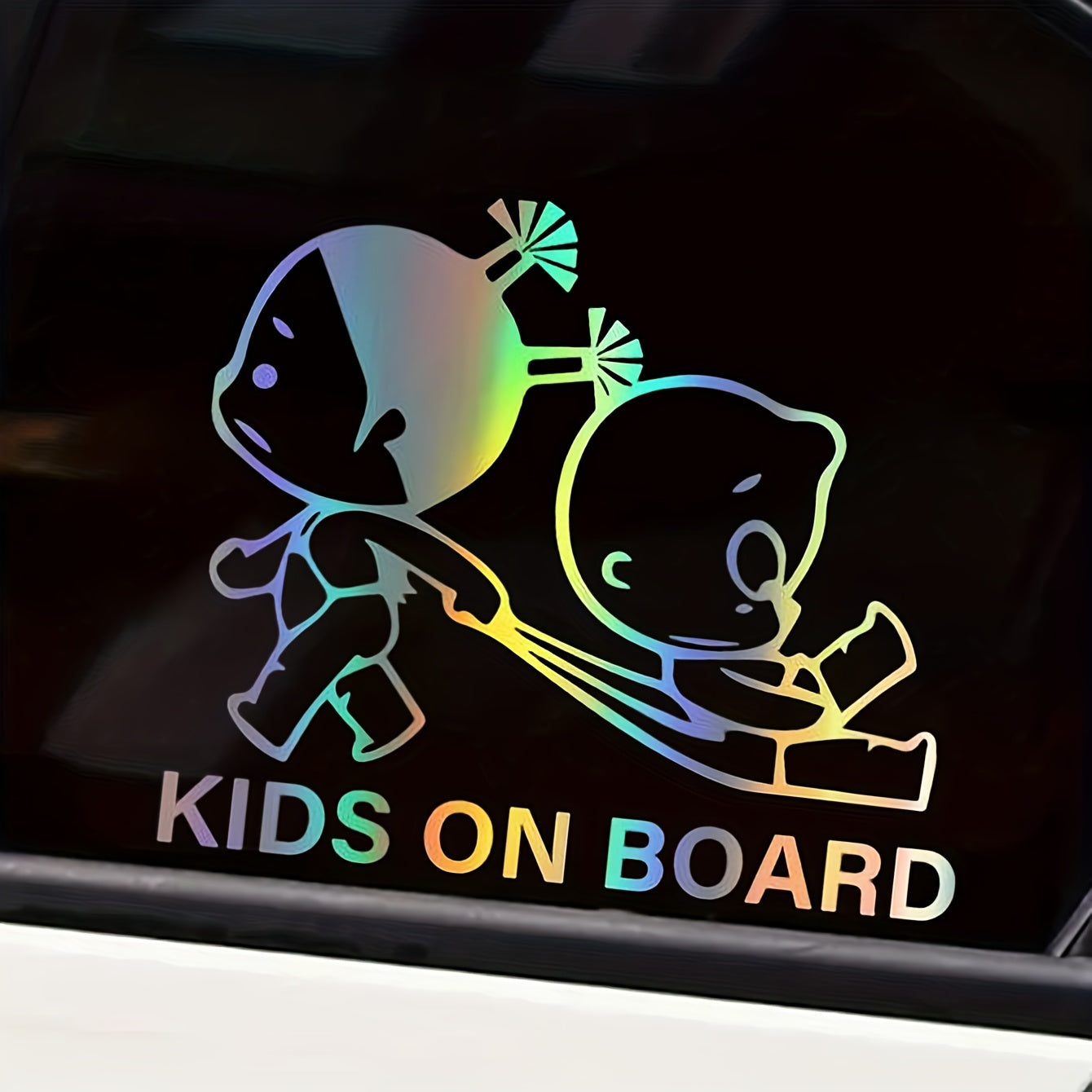 Kids On Board Car Sticker Colorful Laser Warning Child Outside Decal