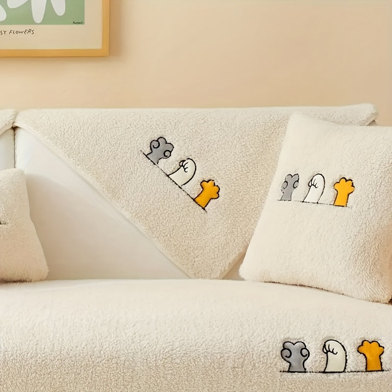 Плюшевый чехол на диван для собак, противоскользящий, защитный чехол для мебели