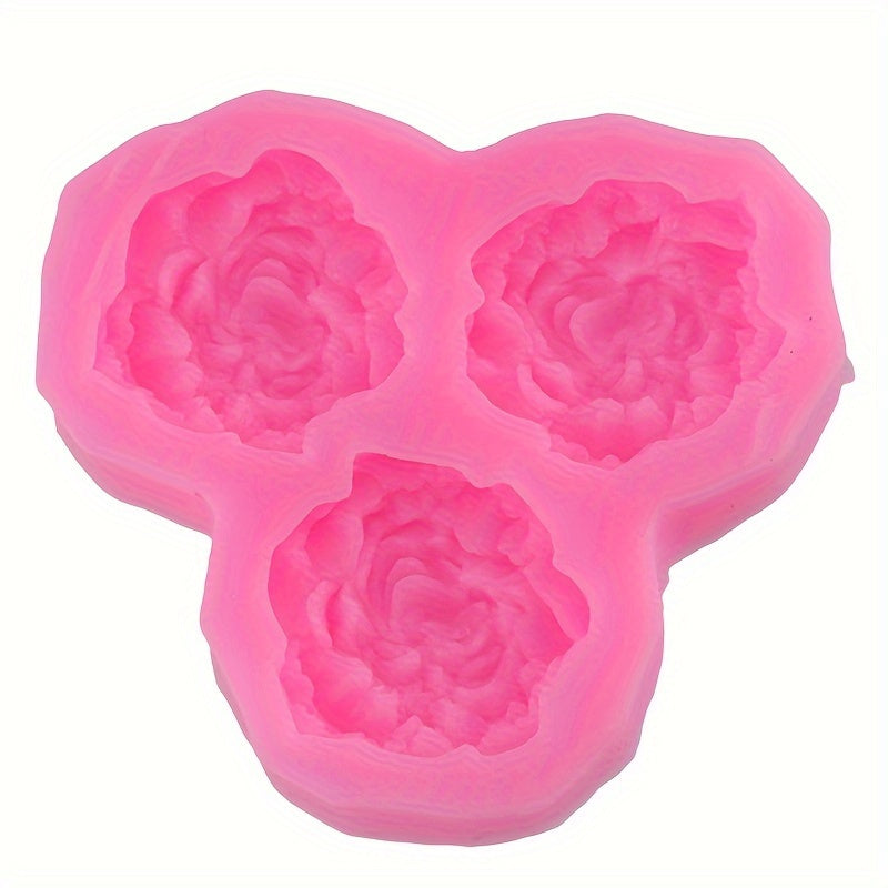Silicone Flower Mold Set for 3D Peony Designs for Resin, Cake, and Chocolate Crafting
