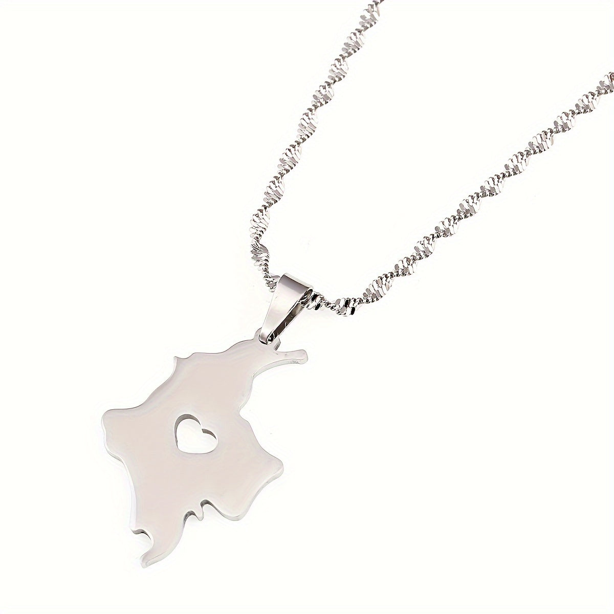 Zamonaviy Kolumbiya Pendant Marjon - Paslanmaydigan po'latdan, Yorqin Kumush Qoplama, Har kuni kiyish va maxsus tadbirlar uchun ideal