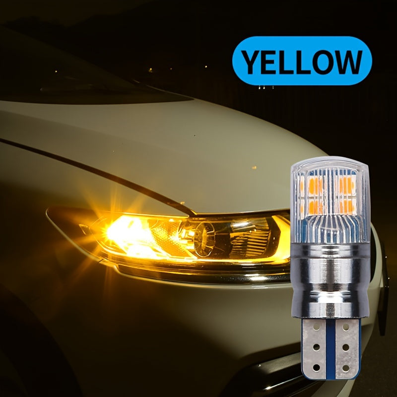 2pcs T10 W5W W16W LED Car Lights Dual-Color 3030 8SMD Canbus Error-Free