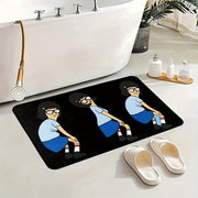 Multfilm Burger Yotoqxonasi gilami, so‘riladigan, yopishqoqsiz eshik mato, 16x24 dyuym