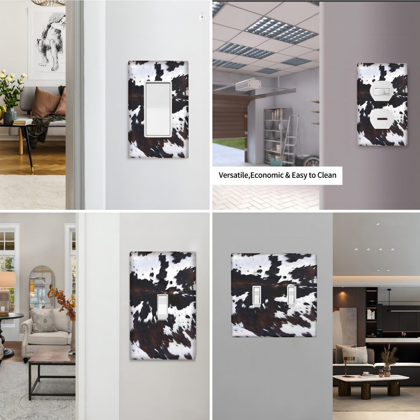 Highland Cow Light Switch Plate 1 or 2 Gang Indoor Outdoor Battery-Free Easy Install