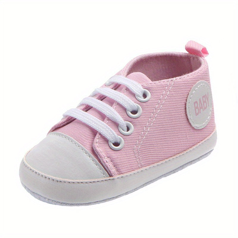 Baby Boys Canvas Sneakers Slip-On Red Fabric Indoor Outdoor Spring Fall