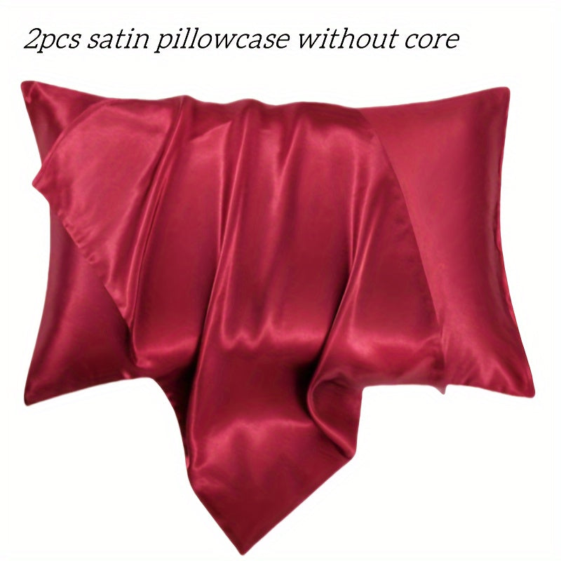 Satin Pillowcases Set of 1 or 2 Comfortable Sleep Bedding