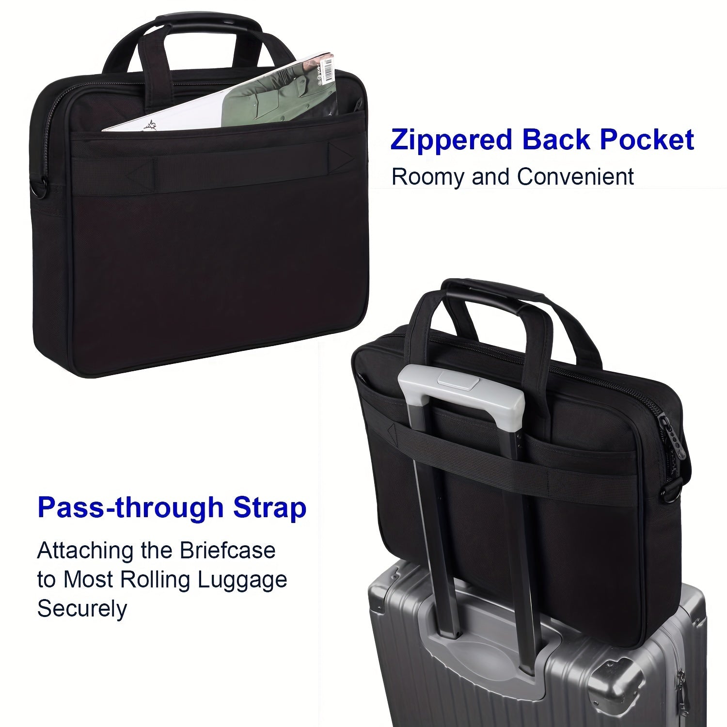 TAYGEER 15.6-дюймовая сумка для ноутбука черного цвета, прочный полиэстер с регулируемым ремнем, многофункциональный органайзер для бизнеса и путешествий, идеальный подарок для мужчин и женщин, универсальный и стильный