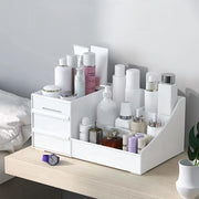 Desktop Cosmetics Storage Box with Drawer Multi-Grid Large Capacity Makeup Organizer