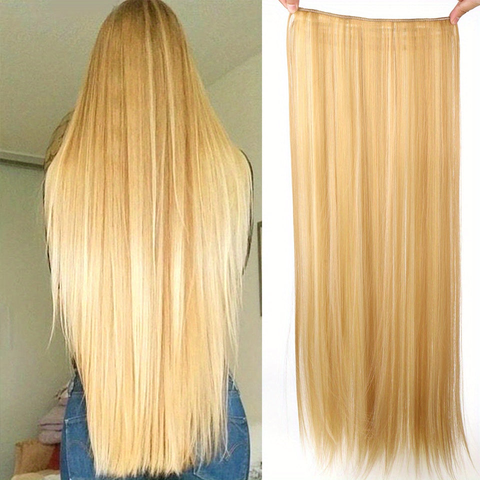 Synthetic Clip-In Hair Extensions for Women Full Head Length and Volume