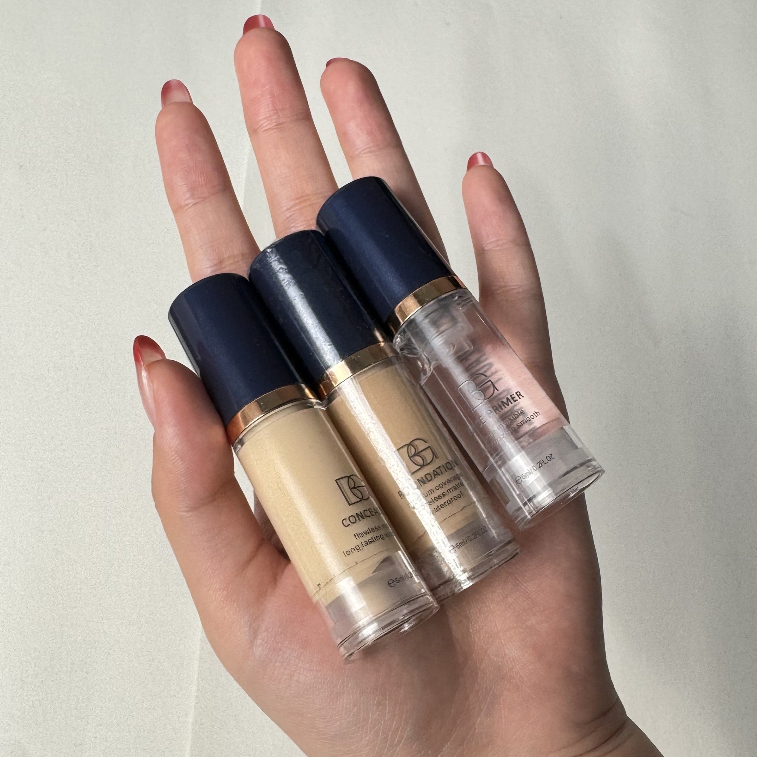 Набор для макияжа для начинающих: жидкий тональный крем, праймер, консилер, водостойкий, матовый, бархатистый, портативный