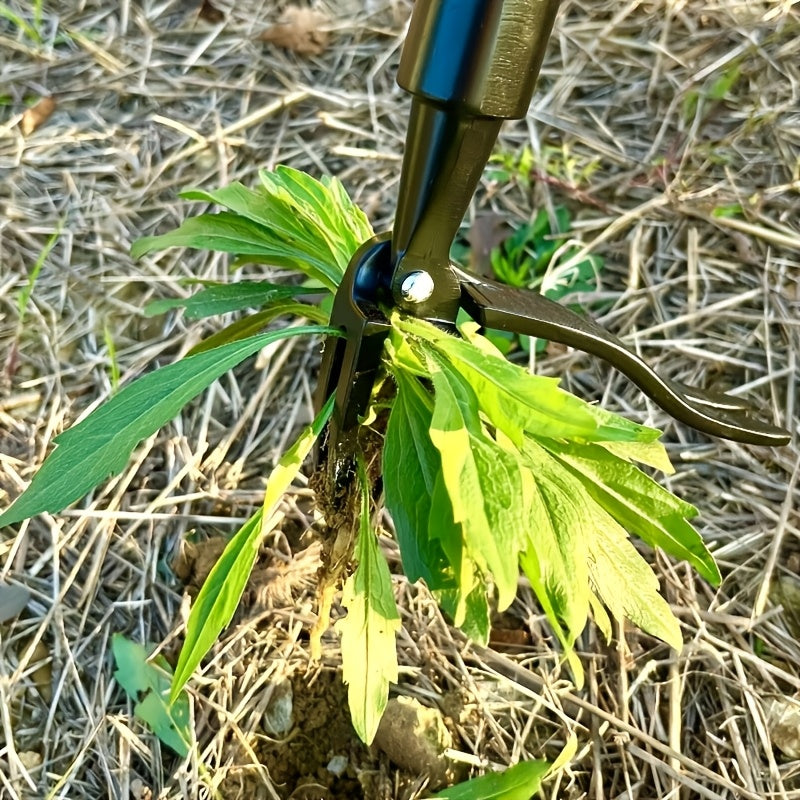 Heavy Duty Aluminum Weed Puller with 4 Claw Steel Root Removal Garden Tool