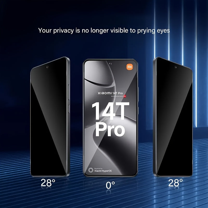 2 Pack Privacy Tempered Glass Screen Protectors and Camera Lens Protectors for Xiaomi 14T Pro