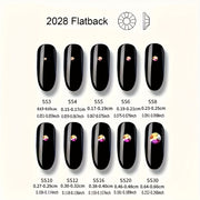 1440 piezas de cuentas de vidrio brillante para arte de uñas, joyería y proyectos de bricolaje