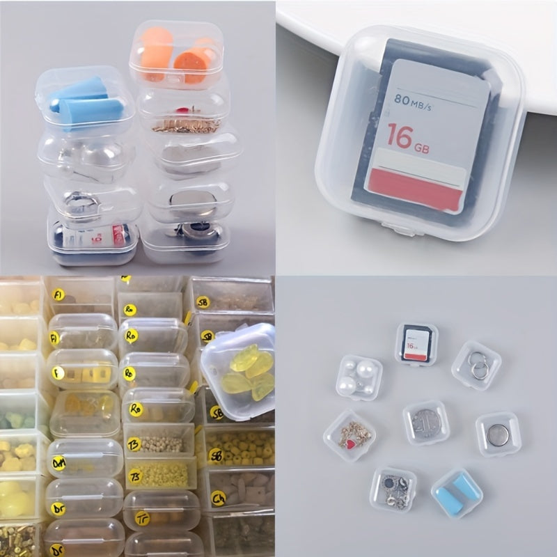 Набор из 50 прозрачных пластиковых контейнеров для хранения с крышками для украшений и бисера