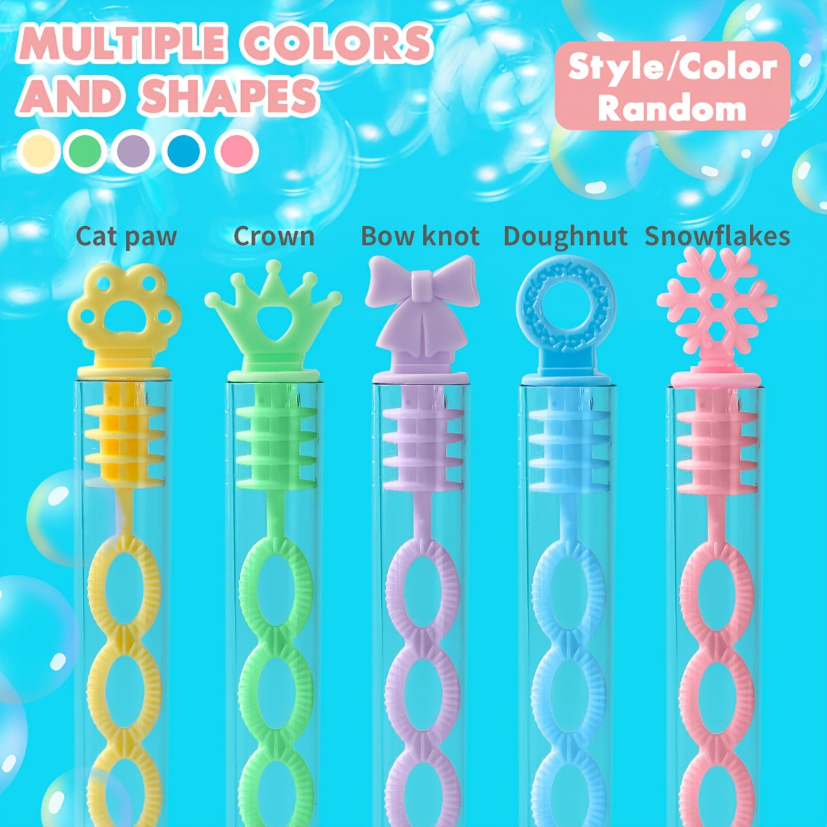 Set of 22 Mini Bubble Wands in Various Shapes for Parties and Events Non-Toxic Plastic