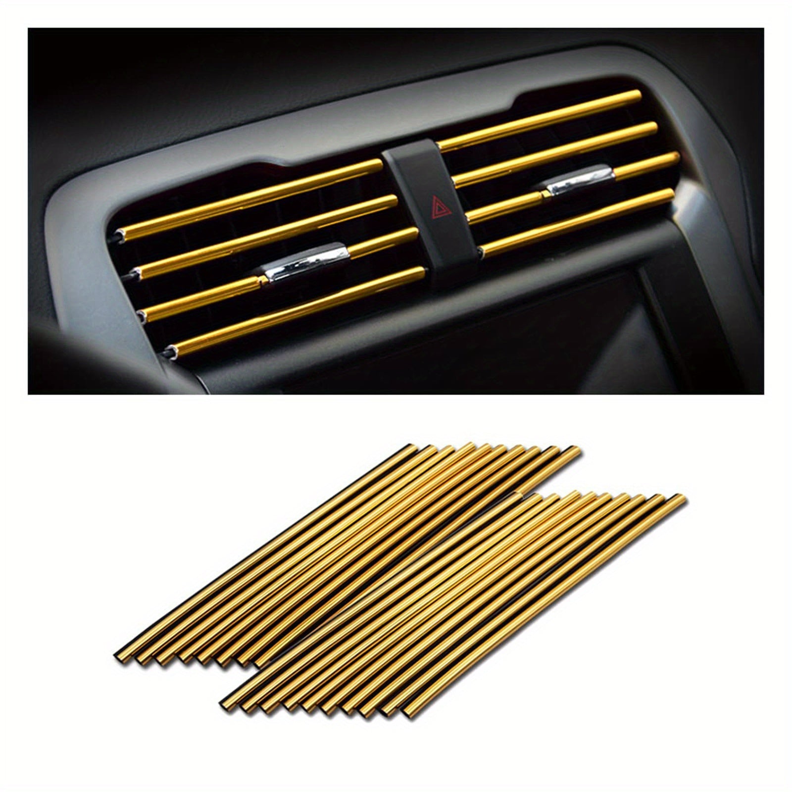 20pcs Universal Car Air Vent Decorative Strips Waterproof Bendable Vent Trim