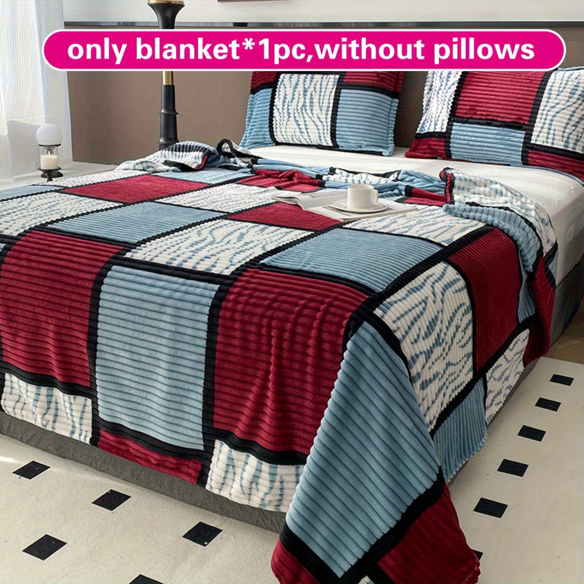 Manta de cuadros para sofá y uso en el hogar, manta multifunción, suave y cálida