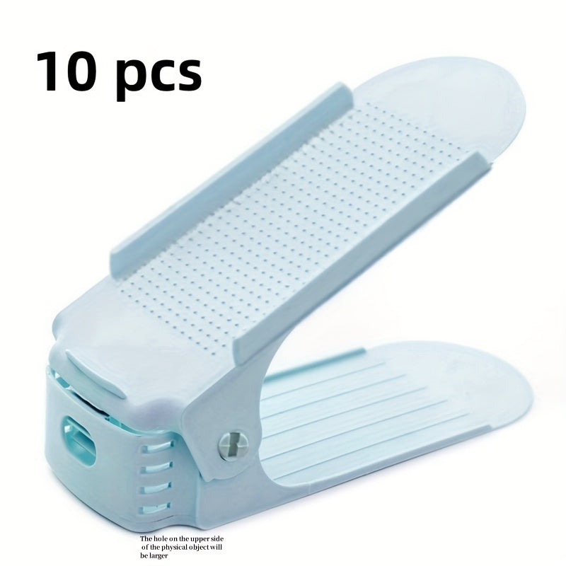 Kiyimlar uchun moslashuvchan saqlash qutisi bilan joyni tejovchi ikki qavatli oyoq kiyimlar javoni