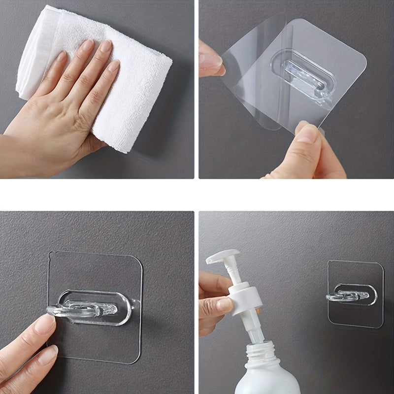 Ganchos de pared autoadhesivos paquete de 4 colgador de gel de ducha para baño soporte de barra de cortina de pared