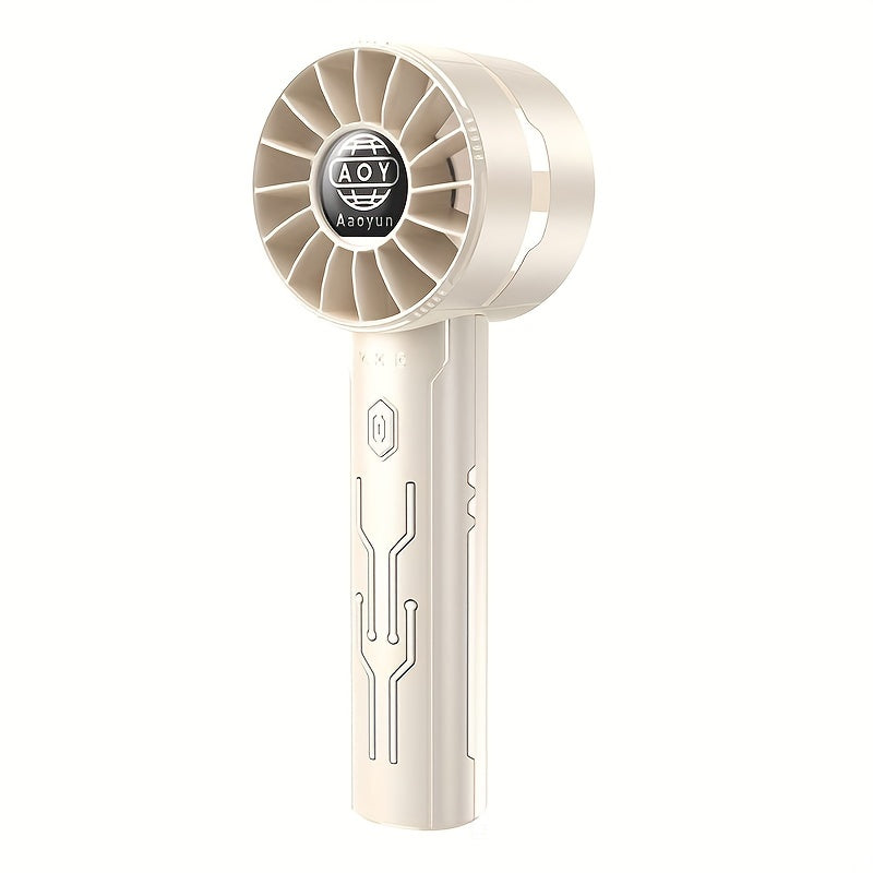 Mini USB Handheld Fan with Turbo Wind 4-Speed Adjustable Portable Cooling