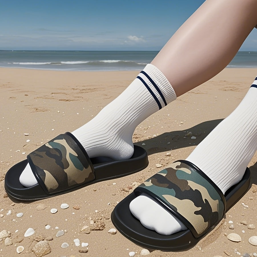 Camouflage Slippers Men Anti-Slip EVA Open Toe Indoor Outdoor Shoes