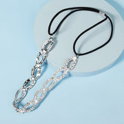 Bridal Hair Accessory Water Diamonds Gold Leaf U-Shaped Hairpin