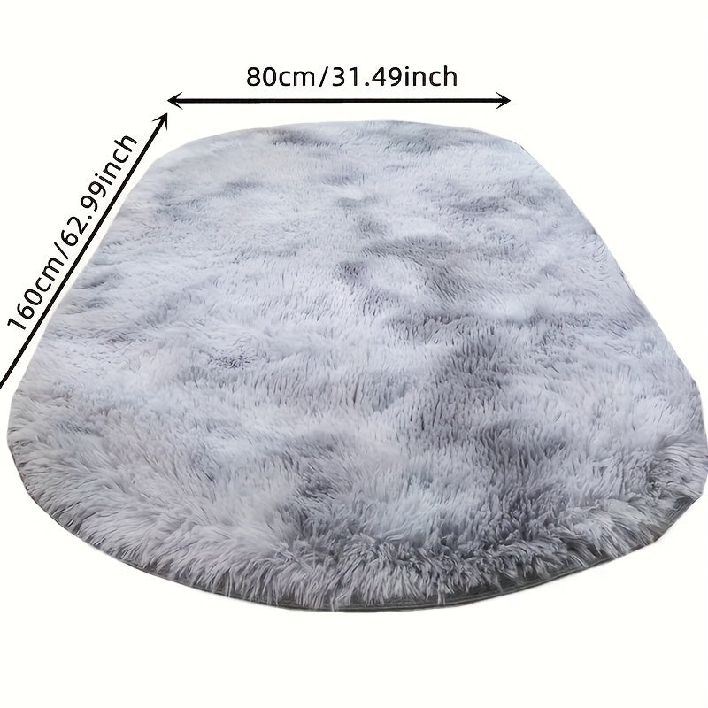 Super Soft Oval Rug Non-Slip Washable Plush Mat for Bedroom Living Room Decor