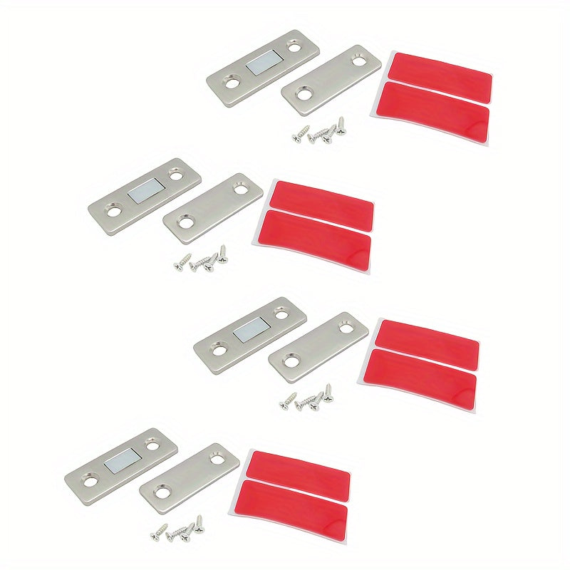 Magnetic Ultra-Thin Cabinet Door Suction Set Stainless Steel No Punching