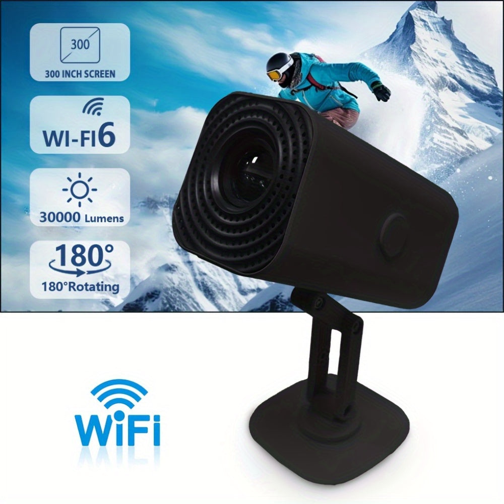 Portable HD Projector 720P Support 1080P Wi-Fi USB SD Card for Home Office