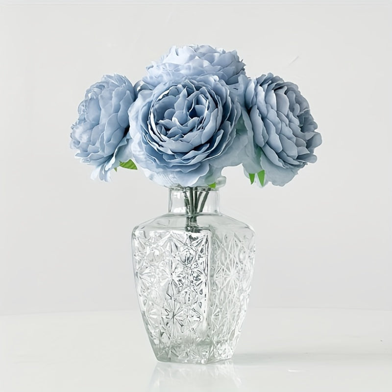 6 ярких стеблей искусственных пионов персикового и красного градиента, диаметр 7,98 см - идеально подходит для DIY свадебного декора, украшения тортов и центральных композиций для дома.