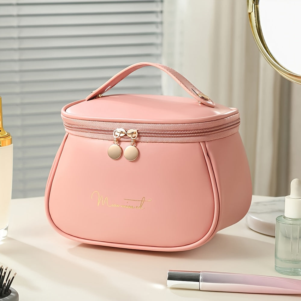 Large Candy-Themed Water-Resistant Makeup Bag with Zipper and Top Handle