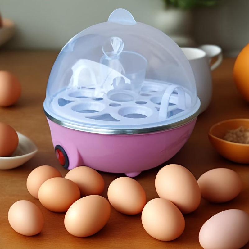 Large capacity pink egg steamer with transparent lid auto shut-off kitchen appliance gift