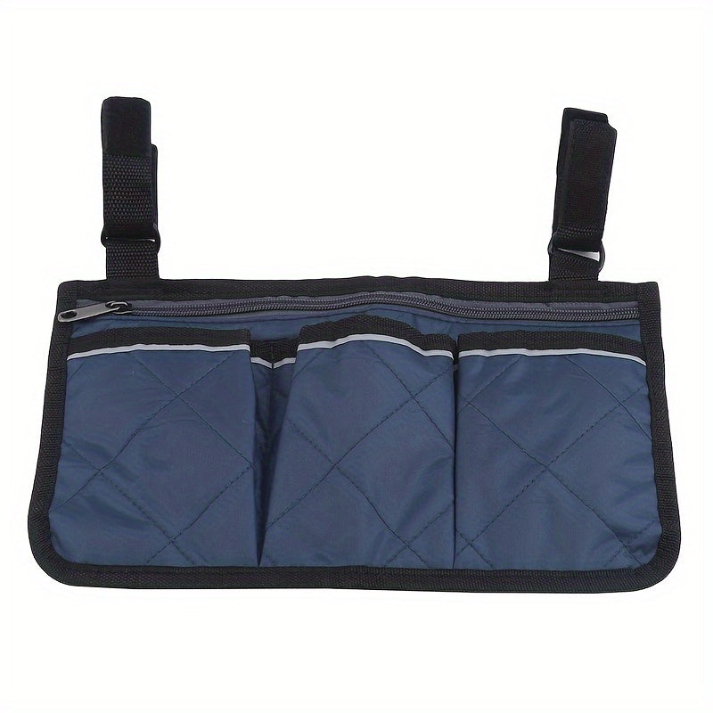 Organizador de cochecito con tira reflectante y múltiples bolsillos, bolsa plegable para colgar