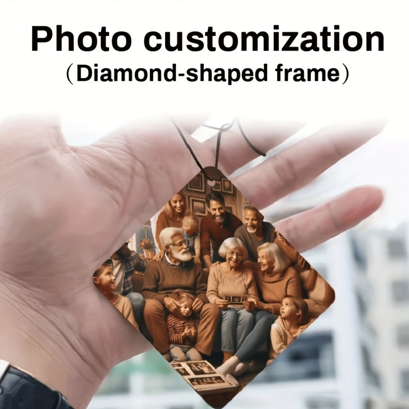Custom Heart-Shaped Car Air Freshener Double-Sided Photo Scent For Home Wardrobe