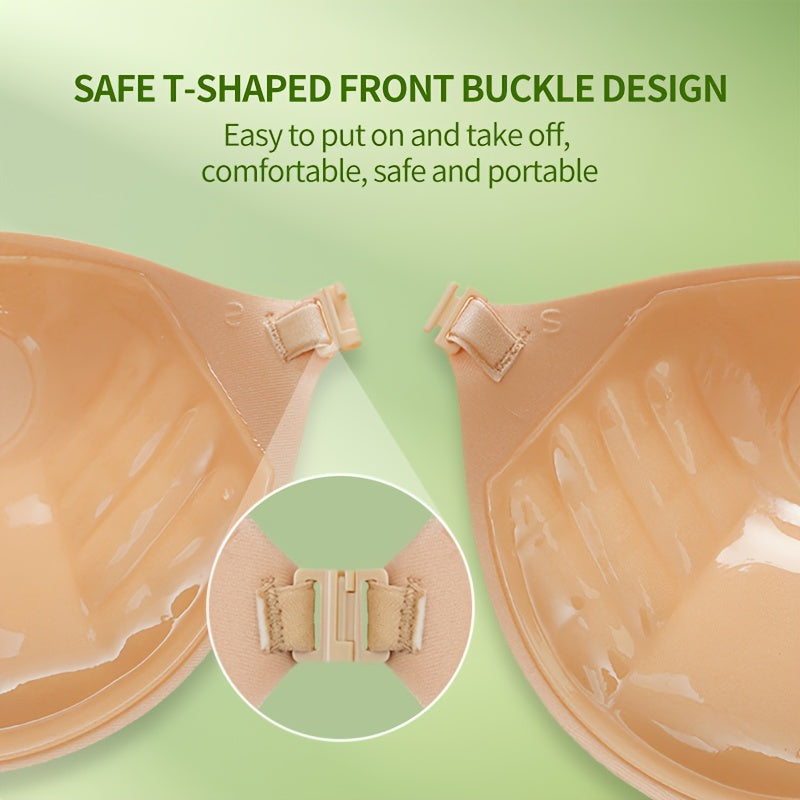 Adhesive Bra Pads for Small Busts Seamless Wireless Push-Up Clear Silicone Non-Woven Fabric