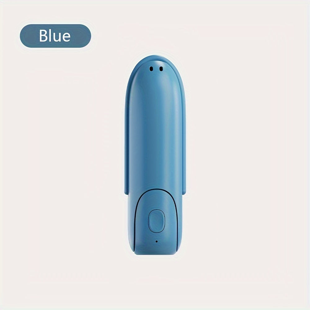 Ручной USB-вентилятор с регулируемой конструкцией, материал ABS, кнопочное управление, носимый, для использования в помещении/на улице, встроенный литиевый аккумулятор. Может использоваться как очиститель воздуха с функцией нагрева/охлаждения.