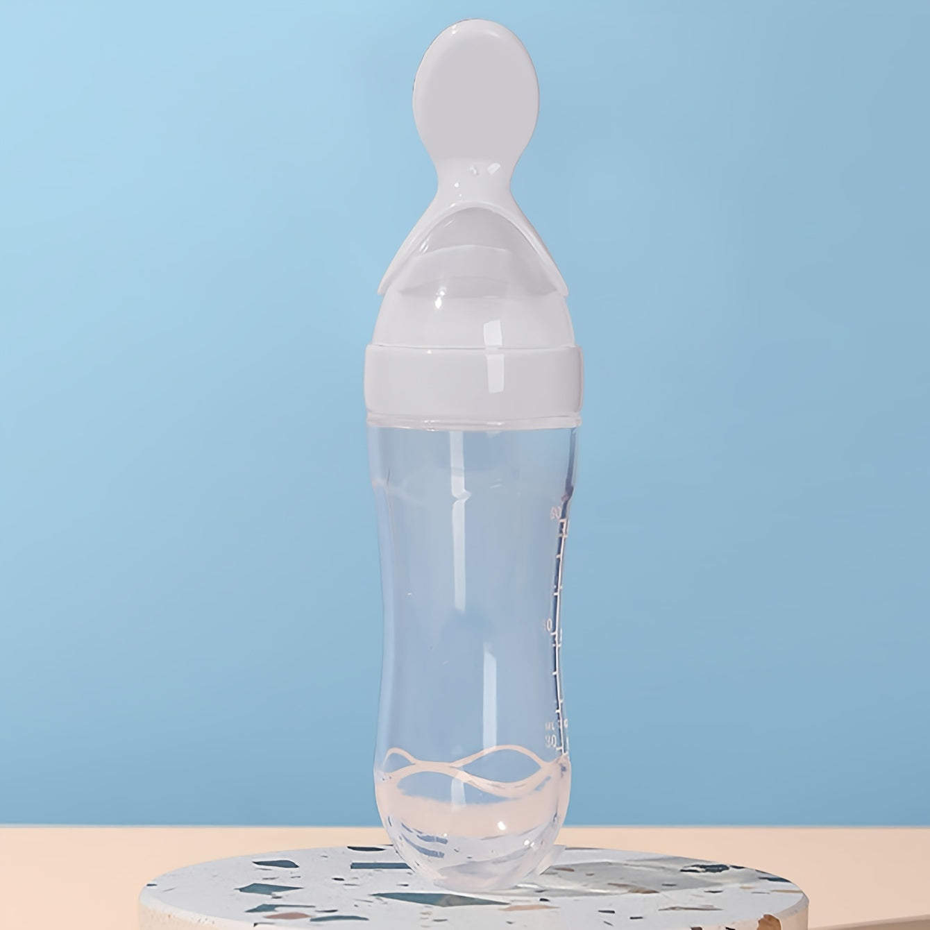 Baby Silicone Feeding Set 90ml Squeeze Spoon with Bottle for Infants