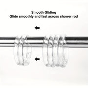 12 Premium Plastic O-Shaped Shower Curtain Rings for Bathroom Use