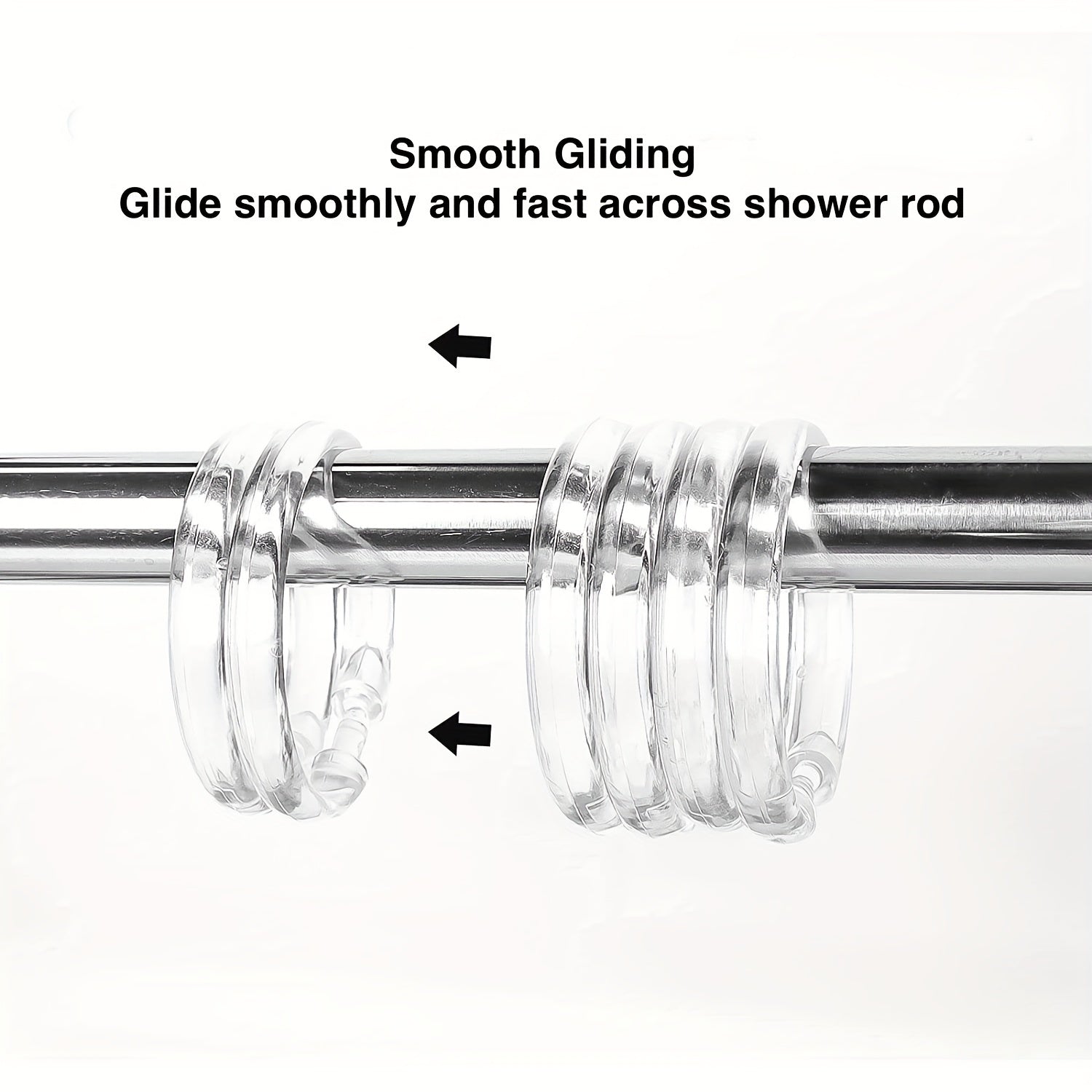 12 Premium Plastic O-Shaped Shower Curtain Rings for Bathroom Use